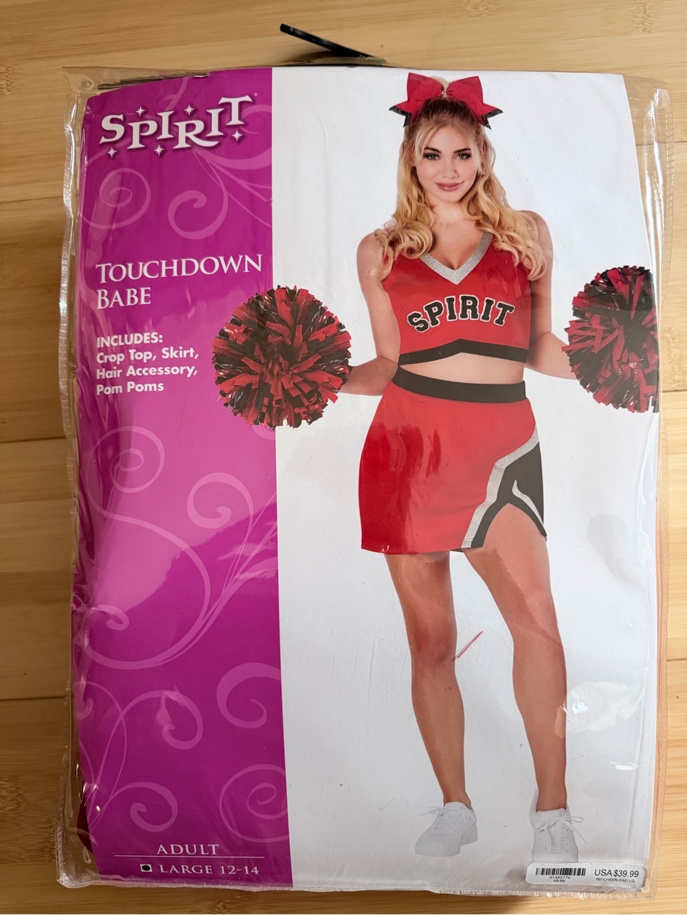 Spirit Halloween Touchdown Babe Women's Red and Black Cheerleader outfit/costume